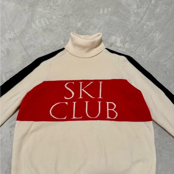 New Vineyard Vines Women's Cream and Red Ski club Sweater SZ: XS - Picture 4 of 9